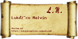 Lukács Malvin névjegykártya