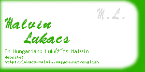 malvin lukacs business card